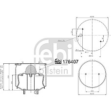Burduf. suspensie pneumatica Air suspension bellows fits. VOLVO 7900 8300 8500 8700 8900 9300 9400 9500 9700 9900 B11 B12 B5 B8 VOLVO 8500, Autobuz, 01.1994 - Febi Bilstein 176407