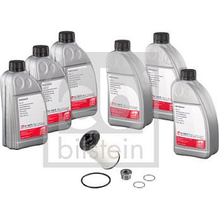Set piese. schimb de ulei cutie de viteze automata Gearbox hydraulic filter With oil 02E 0D9 DQ250 AUDI A1 A3 Q3 TT SEAT A VW CADDY III (2KA, 2KH, 2CA, 2CH), Box/MPV, 03.2004 - 05.2015 Febi Bilstein 171762