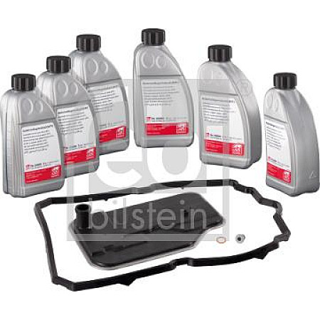 Set piese. schimb de ulei cutie de viteze automata Gearbox hydraulic filter With oil 722.9 7G-Tronic Plus K7C 1000 K7X 1000 W7B MERCEDES-BENZ E-CLASS (VF211), Cadru de sprijin, 03.2003 - 07.2009 Febi Bilstein 171785