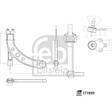Brat. suspensie roata Front axle track control arm R 18 mm KIA RIO III 1.1D-1.6 06.11- Febi Bilstein 177899