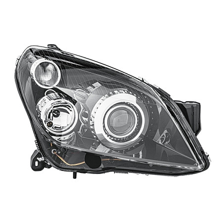 Far Lampa frontala Dreapta bi-xenon-halogen D2S-H7-PY21W-W5W electric cu motor culoare semnalizator. transparent se potriveste. OPEL ASTRA H (A04), Sedan, 02.2007 - 05.2014 HELLA 1EL 008 700-321