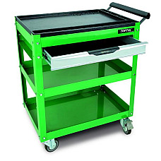 Carucior cu scule Carucior de service numar sertare: 1 numar sertare: 2 culoare: verde latime: 690mm adancime: 470mm inaltime: 835mm TOPTUL TCAD0101