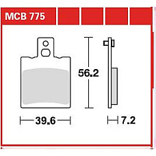 Set placute frana,frana disc Brake pads front/rear intended use: offroad/route/scooters material: organic 562x396x72mm APRILIA RS 125 1992-2005 TRW AUTOMOTIVE MCB775