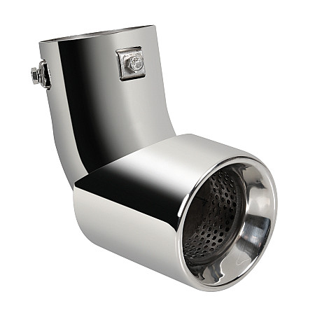 Ornament toba esapament curbat TS-68, din otel inoxidabil lustruit, sunet sport, racordare 30-45mm