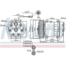 Compresor. climatizare Air-conditioning compressor fits. RVI KERAX MAXITY PREMIUM 2 NISSAN CABSTAR NT400 CABSTAR 10.05- RENAULT TRUCKS KERAX, 06.1997 - Nissens 89458
