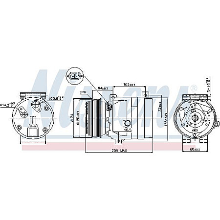 Compresor. climatizare Air-conditioning compressor NISSAN INTERSTAR PRIMASTAR OPEL MOVANO A VIVARO A RENAULT AVANTIME ESPA RENAULT AVANTIME (DE0_), Dubita, 09.2001 - 05.2003 Nissens 89435