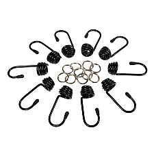 Set carlige si cleme fixare metal 10buc pt cordon cauciucat 10mm