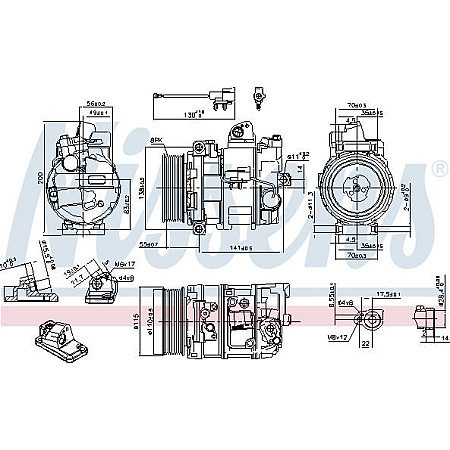 Compresor. climatizare Air-conditioning compressor LAND ROVER DISCOVERY III RANGE ROVER SPORT I 2.7D 07.04-03.13 LAND ROVER RANGE ROVER SPORT (L320), Crossover, 02.2005 - 03.2013 Nissens 890082