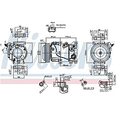 Compresor. climatizare Air-conditioning compressor HYUNDAI IX35 KIA SPORTAGE III 1.7D 09.10- KIA SPORTAGE (SL), Crossover, 09.2009 - Nissens 890229