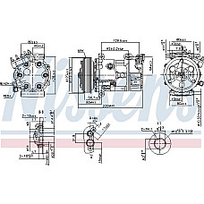 Compresor. climatizare Air-conditioning compressor DS DS 3 CITROEN BERLINGO BERLINGO MULTISPACE BERLINGO-MINIVAN C3 II C3 PEUGEOT 208 I (CA_, CC_), Hatchback, 03.2012 - Nissens 890743