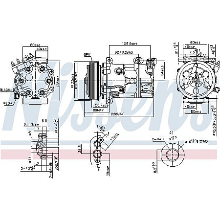 Compresor. climatizare Air-conditioning compressor DS DS 3 CITROEN BERLINGO BERLINGO MULTISPACE BERLINGO-MINIVAN C3 II C3 PEUGEOT 208 I (CA_, CC_), Hatchback, 03.2012 - Nissens 890743