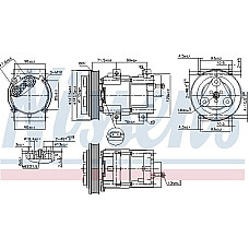 Compresor. climatizare Air-conditioning compressor FORD FIESTA IV FIESTA-MINIVAN KA PUMA MAZDA 121 III 121 III-HATCHBACK 1 FORD FIESTA IV (J5_, J3_), Van, 02.1996 - Nissens 89190
