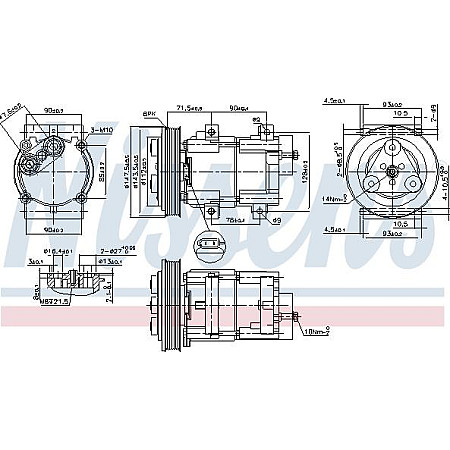 Compresor. climatizare Air-conditioning compressor FORD FIESTA IV FIESTA-MINIVAN KA PUMA MAZDA 121 III 121 III-HATCHBACK 1 FORD FIESTA IV (JA_, JB_), Hatchback, 08.1995 - 06.2006 Nissens 89190