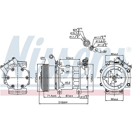 Compresor. climatizare Air-conditioning compressor RENAULT CLIO II KANGOO KANGOO EXPRESS MEGANE I MEGANE I CLASSIC MEGANE RENAULT KANGOO (KC0/1_), Dubita, 08.1997 - Nissens 89159