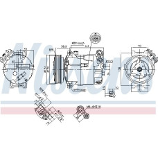 Compresor. climatizare Air-conditioning compressor CADILLAC BLS FIAT CROMA OPEL SIGNUM VECTRA C VECTRA C GTS SAAB 9-3 1.9D OPEL VECTRA C (Z02), Turism, 10.2003 - 01.2009 Nissens 89343