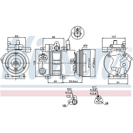 Compresor. climatizare Air-conditioning compressor HYUNDAI ELANTRA IV I30 KIA CEED PRO CEED 2.0-2.0LPG 06.06-12.12 HYUNDAI i30 (FD), Turism, 10.2007 - 06.2012 Nissens 89273