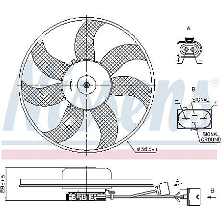 Ventilator. radiator Ventilator radiator AUDI A1 A3 TT SEAT ALTEA ALTEA XL IBIZA IV SC LEON TOLEDO III SKODA OCTA VW SCIROCCO (137), Van, 06.2008 - 05.2014 Nissens 850020