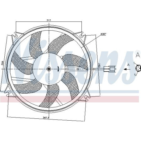 Ventilator. radiator Ventilator radiator cu carcasa DS DS 4 DS 5 CITROEN BERLINGO BERLINGO MULTISPACE BERLINGO-MI PEUGEOT 307 Break (3E), Turism, 03.2002 - 12.2009 Nissens 85886