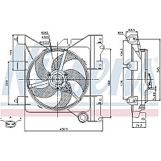 Ventilator. radiator Ventilator radiator cu carcasa CITROEN BERLINGO BERLINGO-MINIVAN XSARA XSARA PICASSO PEUGEOT PEUGEOT PARTNER (5_, G_), Cadru de sprijin, 03.1997 - 07.2008 Nissens 85316