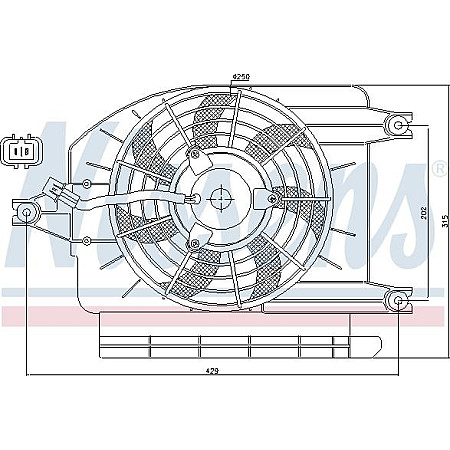 Ventilator. radiator Ventilator radiator cu carcasa KIA RIO 1.3-1.5 08.00-02.05 KIA RIO (DC_), Sedan, 07.2000 - 04.2006 Nissens 85273