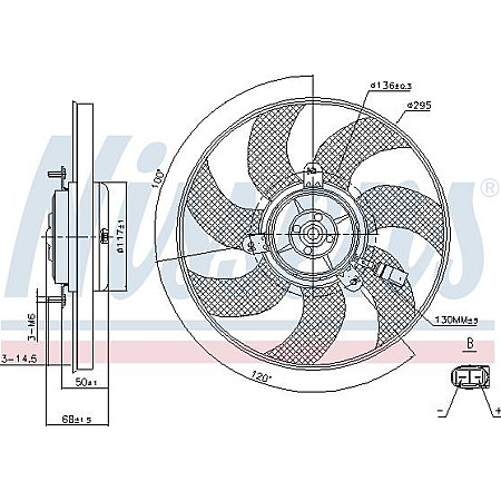Motor electric.ventilator Ventilator radiator AUDI A1 A3 TT SEAT ALTEA ALTEA XL IBIZA IV SC LEON TOLEDO III SKODA VW SCIROCCO (137), Van, 06.2008 - 05.2014 Nissens 85733