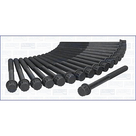 Set surub chiulasa Kit bolt chiulasa HYUNDAI H-1 H-1 - STAREX H-1 CARGO H-1 TRAVEL H100 H350 PORTER KIA BONGO K2500 S HYUNDAI H-1 (SR-CARGO), Cadru de sprijin, 06.2000 - 10.2006 Ajusa 81045800