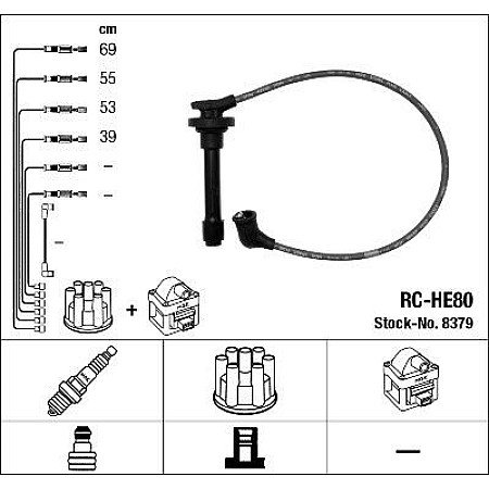Set fise bujii HONDA ACCORD IV (CB, CC), Compartiment, 05.1989 - 12.1993 NGK 8379