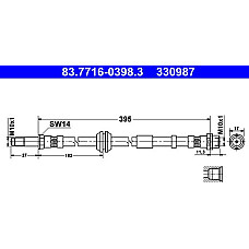 Furtun frana VOLVO C30 (533), Hatchback, 09.2006 - 12.2013 ATE 83.7716-0398.3