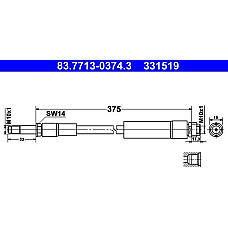 Furtun frana MERCEDES-BENZ GLA-CLASS (X156), Crossover, 12.2013 - ATE 83.7713-0374.3