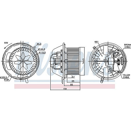 Ventilator. habitaclu Suflanta de aer BMW 1 E81 1 E82 1 E87 1 E88 3 E90 3 E91 3 E92 3 E93 X1 E84 X3 F25 X4 F26 Z4 BMW 1 (E82), Compartiment, 10.2006 - 10.2013 Nissens 87062