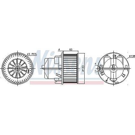Ventilator. habitaclu Suflanta de aer VOLVO S60 II S80 II V60 I V60 II V70 III V70 III-KOMBI XC60 I XC70 II LAND VOLVO V70 III (135), Turism, 04.2007 - Nissens 87223