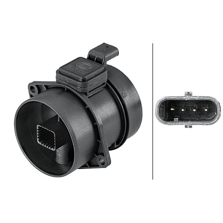 Senzor debit aer Air flowmeter 4 pin module MERCEDES C C204 C W204 C T-MODEL S204 E A207 E C207 E W212 E T-MODEL S212 GLK MERCEDES-BENZ SPRINTER 4,6-t (906), Van, 06.2006 - HELLA 8ET 358 095-311