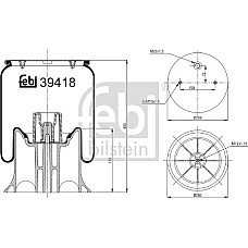 Burduf. suspensie pneumatica Supa de suspensie pneumatica spate R cu piston de plastic SAF SCHMITZ Febi Bilstein 39418