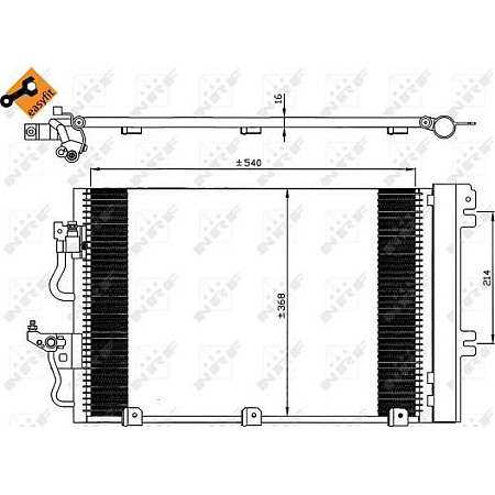 Condensator. climatizare aer rece OPEL ASTRA H 1.4-1.6-1.8 1.6-1.8 ZAFIRA 2004 -> OPEL ASTRA H GTC (A04), Hatchback, 03.2005 - 10.2010 NRF 35555