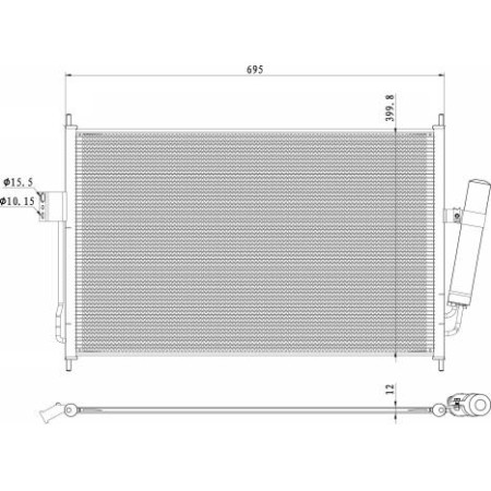 Condensator. climatizare A-C condenser with dryer ISUZU D-MAX II 1.9D-2.5D 06.12- ISUZU D-MAX (TFR, TFS), Ridica, 06.2012 - NRF 350490