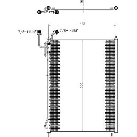 Condensator. climatizare Condensator A-C 600x442x16 MERCEDES ATEGO AXOR AXOR 2 01.98- MERCEDES-BENZ ATEGO (970.00), 01.1998 - 10.2004 NRF 350503
