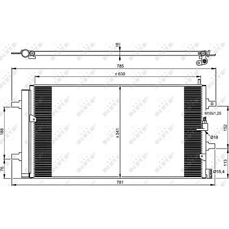 Condensator. climatizare A-C condenser with dryer AUDI A6 C7 2.0H 11.11-04.15 AUDI A6/S6 IV (4G2, 4GC, C7), Sedan, 11.2010 - 09.2018 NRF 350069