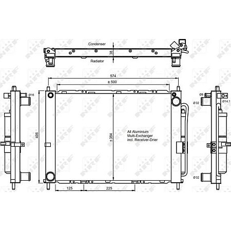 Condensator, climatizare NISSAN MICRA III (K12), Hatchback, 03.2002 - 06.2010 NRF 350068