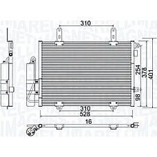 Condensator. climatizare A-C condenser with dryer RENAULT KANGOO KANGOO EXPRESS 1.2-1.9D 08.97- RENAULT CLIO II (SB0/1/2_), Hatchback Van, 09.1998 - Magneti Marelli 350203905000