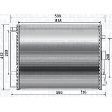 Condensator. climatizare A-C condenser with dryer KIA SOUL I 1.6-1.6D 02.09-12.14 KIA SOUL (AM), Hatchback, 01.2009 - Magneti Marelli 350203984000