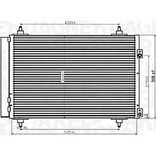 Condensator. climatizare A-C condenser with dryer CITROEN BERLINGO BERLINGO MULTISPACE BERLINGO-MINIVAN C4 C4 GRAND PICASS PEUGEOT 307 SW (3E_, 3H_), Estate Van, 04.2002 - 12.2009 Magneti Marelli 350203820000