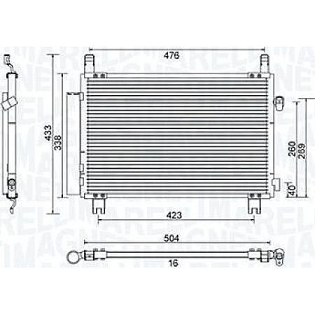 Condensator. climatizare A-C condenser with dryer TOYOTA YARIS 1.4D 08.05-12.12 TOYOTA YARIS II (_P9_), Hatchback, 01.2005 - 12.2014 Magneti Marelli 350203798000