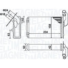 Schimbator caldura. incalzire habitaclu Heater RENAULT 19 II 19 II CHAMADE 19 II-HATCHBACK CLIO I CLIO I-HATCHBACK 1.1-2.0 RENAULT 19 II (B/C53_), Hatchback, 01.1991 - 06.2001 Magneti Marelli 350218405000