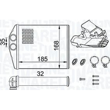Schimbator caldura. incalzire habitaclu Heater HYUNDAI GRAND SANTA FE OPEL VECTRA C VECTRA C GTS 1.6-3.2 04.02- SAAB 9-3 (E50), Turism, 03.2005 - 02.2015 Magneti Marelli 350218426000