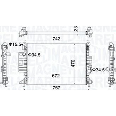 Radiator. racire motor Radiator motor Automat-Manual se potriveste. FORD C-MAX II FOCUS III FOCUS III-KOMBI GRAND C-MAX KUGA II FORD KUGA II, Van, 05.2012 - Magneti Marelli 350213155300