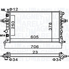 Radiator. racire motor Radiator motor se potriveste. OPEL ASTRA G ASTRA G-KOMBI ZAFIRA A 1.4-2.2 OPEL ZAFIRA / ZAFIRA FAMILY B (A05), Dubita, 07.2005 - 05.2019 Magneti Marelli 350213158200