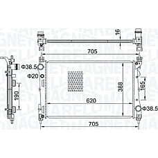 Radiator. racire motor Radiator motor Manual se potriveste. OPEL COMBO TOUR COMBO-MINIVAN 1.3D-2.0D FIAT DOBLO II (263_), Cadru de sprijin, 02.2010 - Magneti Marelli 350213163100