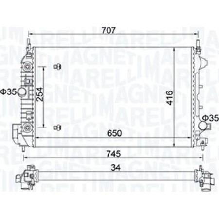 Radiator. racire motor Radiator motor Automat se potriveste. FIAT CROMA OPEL SIGNUM VECTRA C VECTRA C GTS SAAB 9-3 1.9D OPEL VECTRA C (Z02), Turism, 10.2003 - 01.2009 Magneti Marelli 350213162500