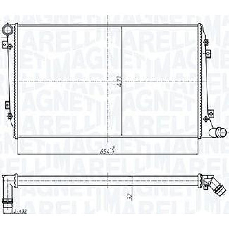 Radiator. racire motor Radiator motor Automat-Manual se potriveste. AUDI A3 SEAT ALTEA ALTEA XL LEON TOLEDO III SKODA OCTAVIA II VW PASSAT Variant VI (3C5), Turism, 08.2005 - 11.2011 Magneti Marelli 350213167300