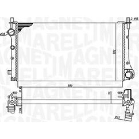 Radiator. racire motor Engine radiator fits. FIAT PANDA PANDA-HATCHBACK 1.1-1.4CNG 09.03- FIAT PANDA II (169_), Hatchback Van, 03.2004 - Magneti Marelli 350213382000